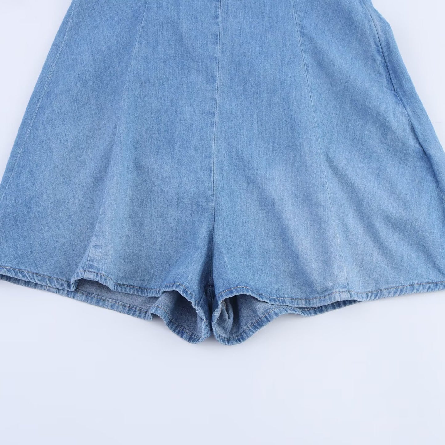 Combinaison courte en jean pour femme