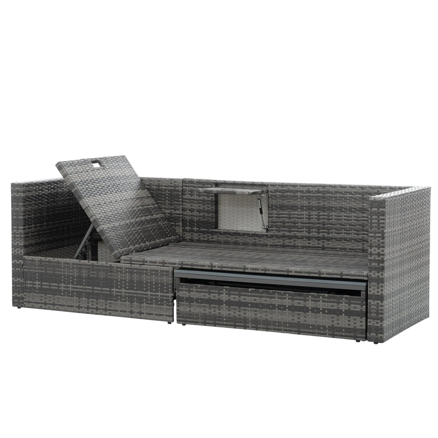 Patio Furniture, Outdoor Furniture, Seasonal PE Wicker Furniture,5 Set Wicker Furniture With Plywood Coffee Table by eprolo