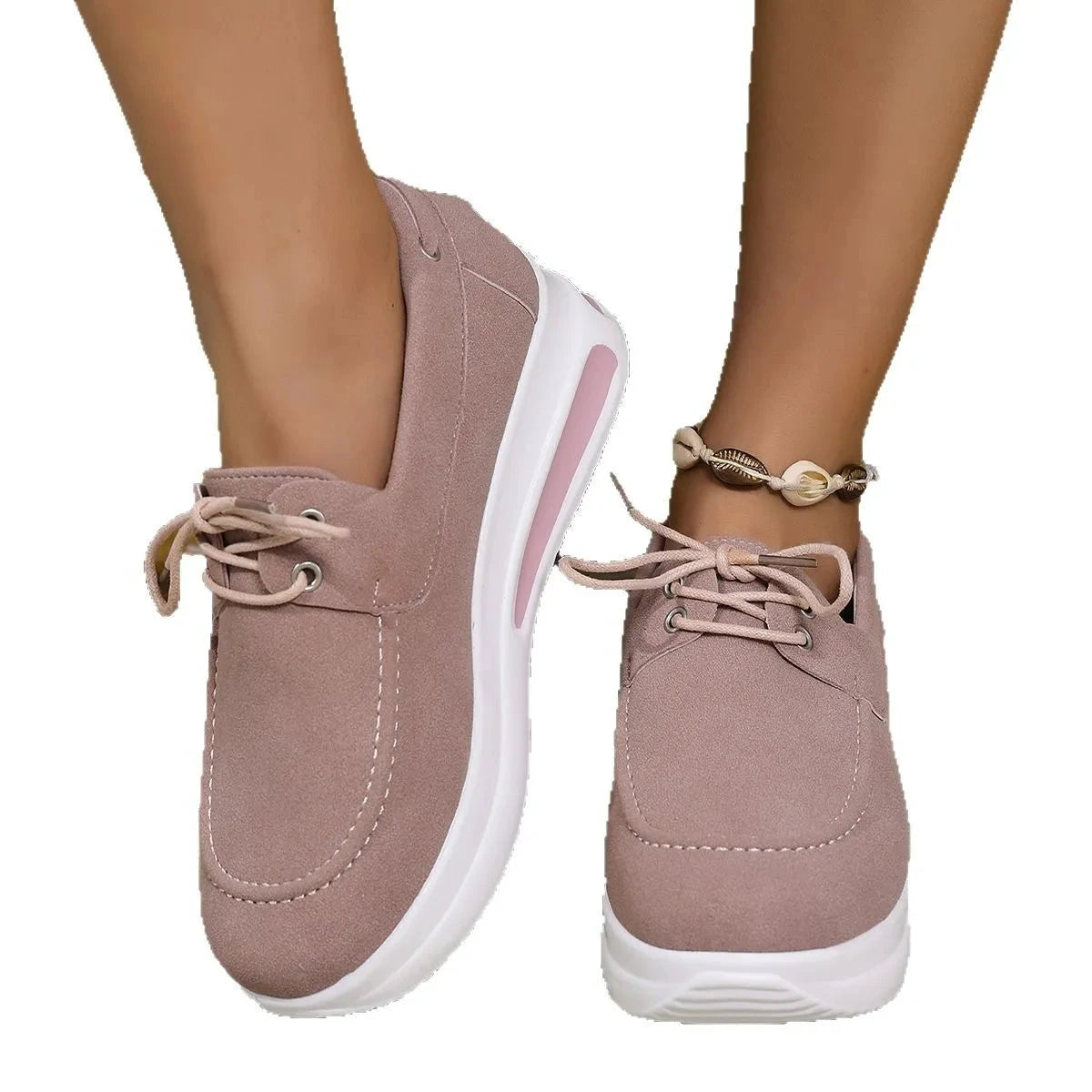 Round Toe Platform Sneakers by Trendsi