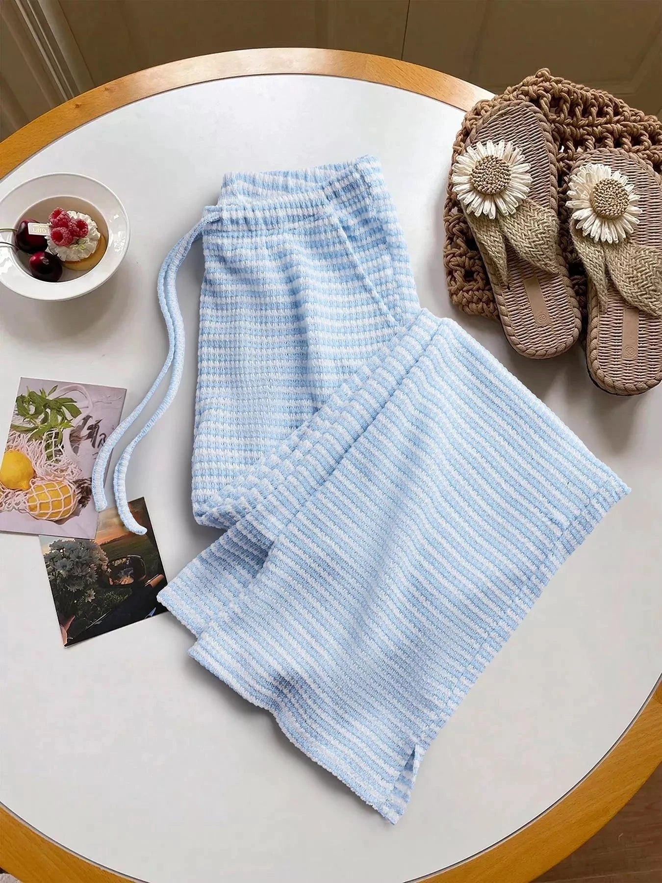 Drawstring Wide Leg Pants by Trendsi