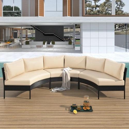 Outdoor Lounge Set - 3 pcs. (Rattan-Waterproof) by Jeansdenim.store