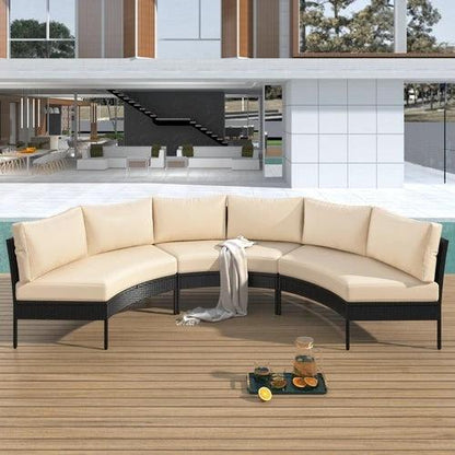 Outdoor Lounge Set - 3 pcs. (Rattan-Waterproof) by Jeansdenim.store