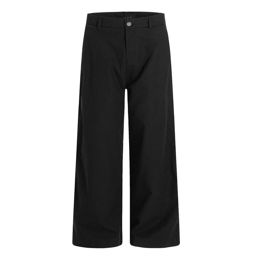 Solid Color Loose Straight Leg Pants by eprolo