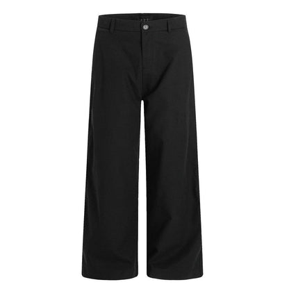 Solid Color Loose Straight Leg Pants by eprolo