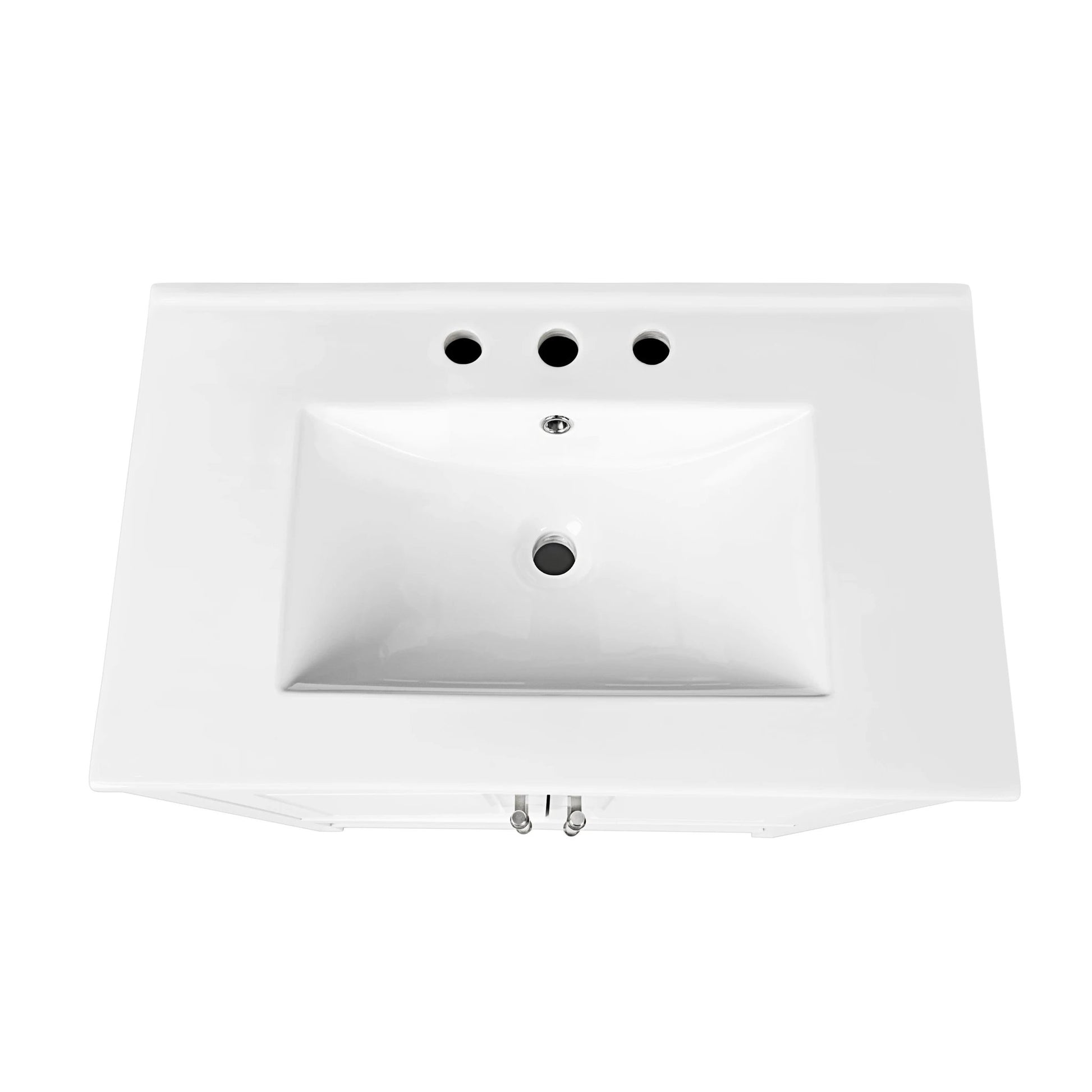 30" Bathroom Vanity with Sink Multi-functional Bathroom Cabinet with Doors and Drawers Solid Frame and MDF Board, White by eprolo