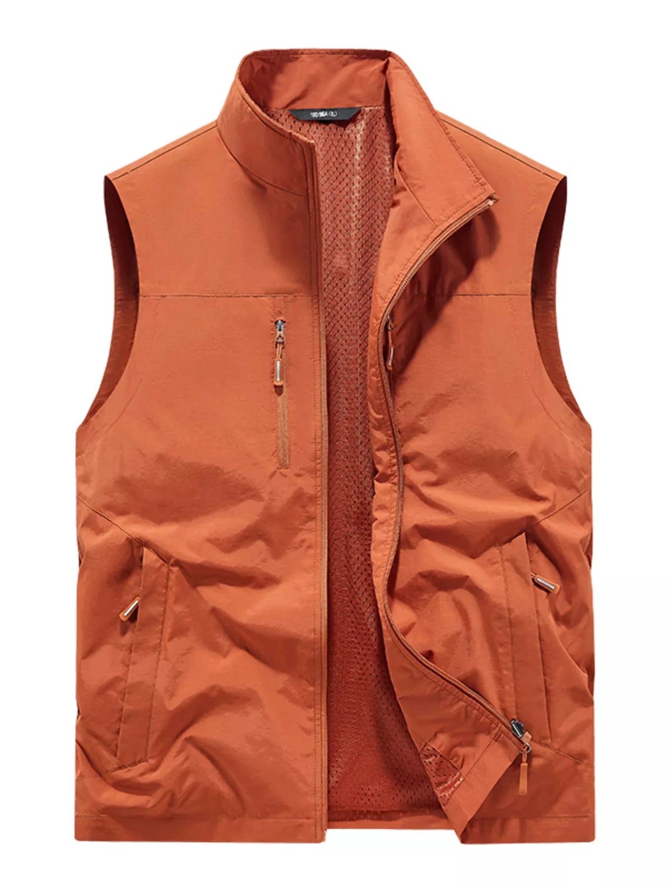 Men's Plus Size Lightweight Outdoor Zip Up Vest by Trendsi