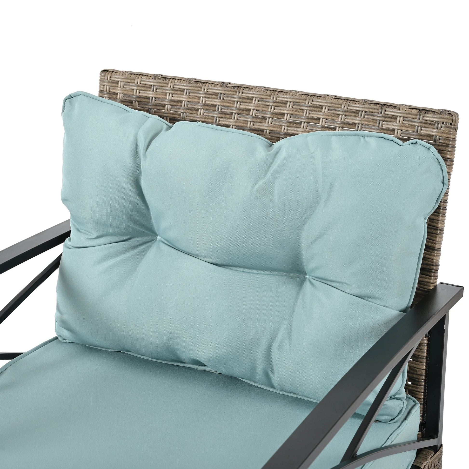 Patio Furniture, Outdoor Furniture, Seasonal PE Wicker Furniture, Four Set Wicker Furniture With Black Metal Table by eprolo