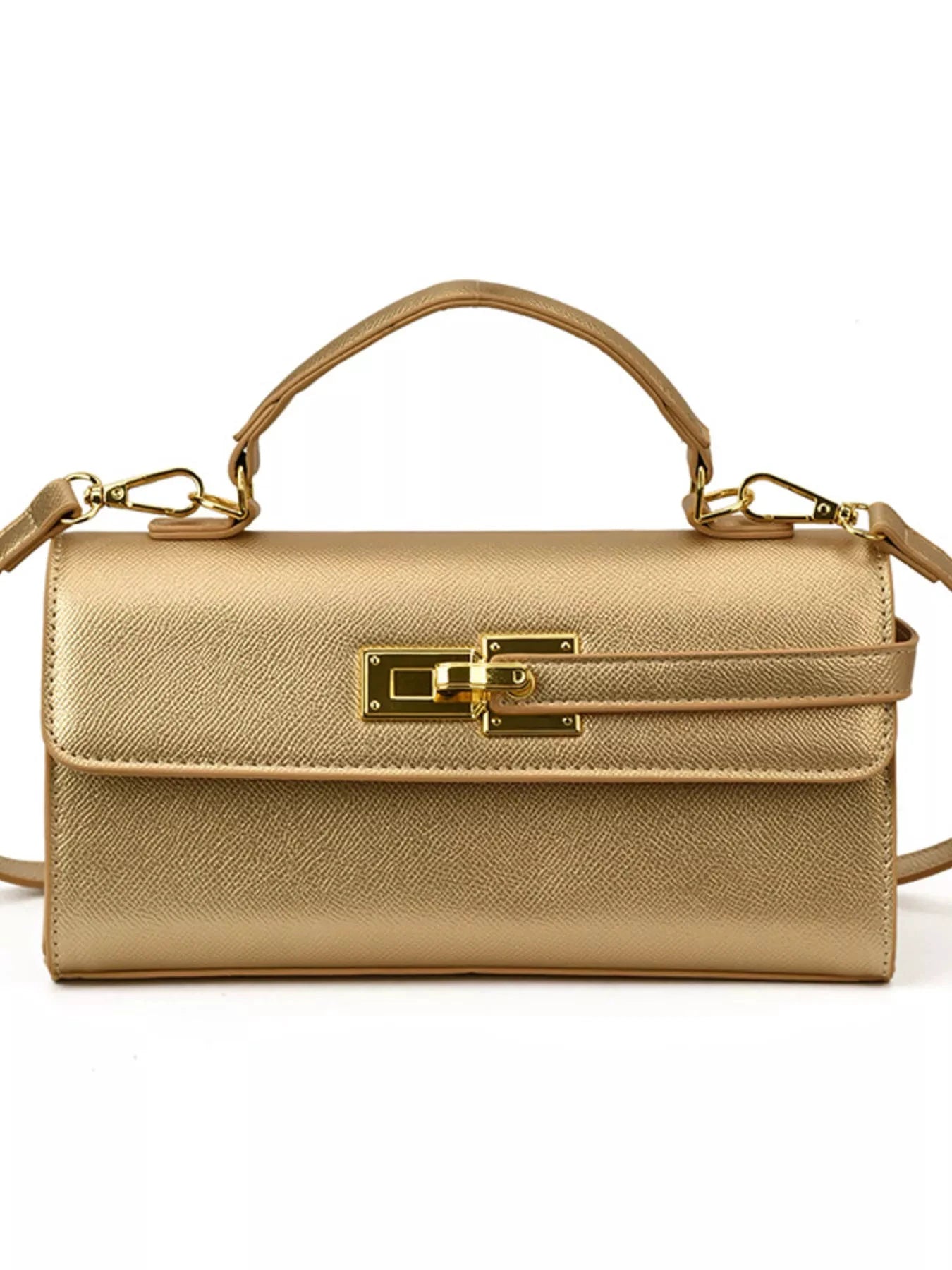 Golden Clasp Crossbody Bag by Trendsi