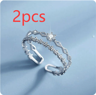 Single Diamond Ins Literary Ring Female