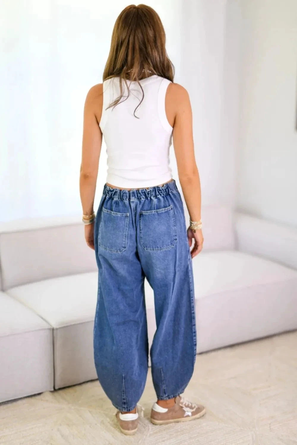 Drawstring Jeans with Pockets by Trendsi