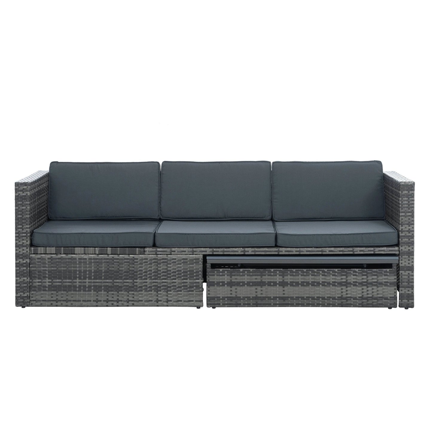 Patio Furniture, Outdoor Furniture, Seasonal PE Wicker Furniture,5 Set Wicker Furniture With Plywood Coffee Table by eprolo