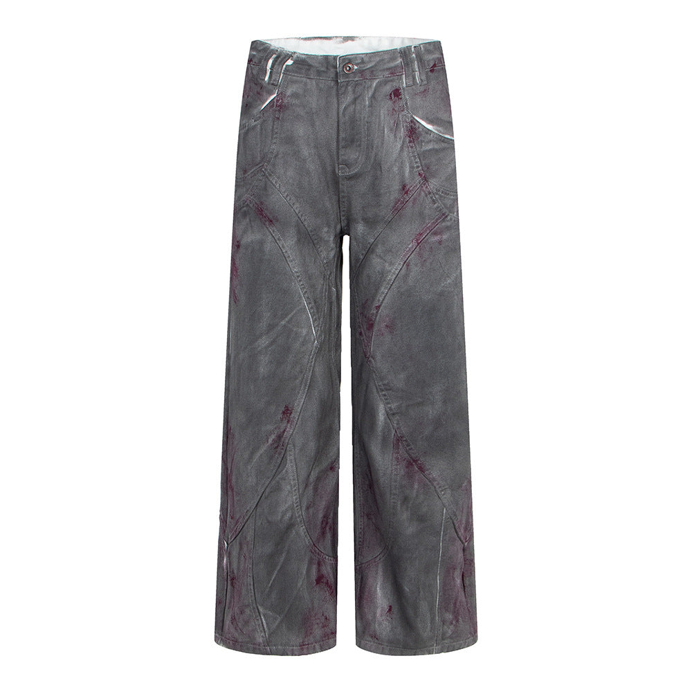 Distressed Dyed Denim Jeans, Trendy Brand