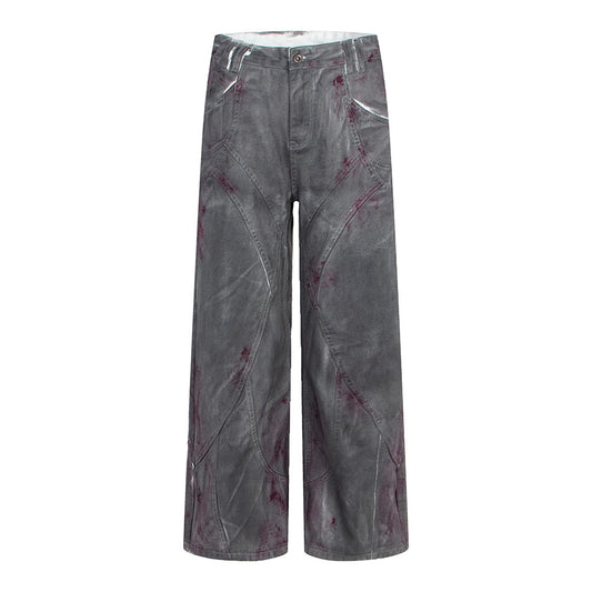 Distressed Dyed Denim Jeans, Trendy Brand