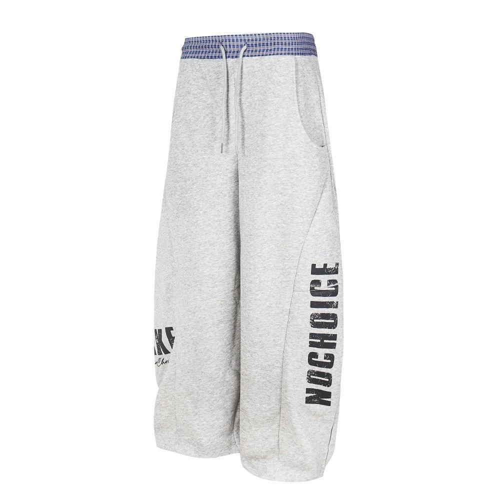 Letter Printed Curved Knife Casual Pants by eprolo