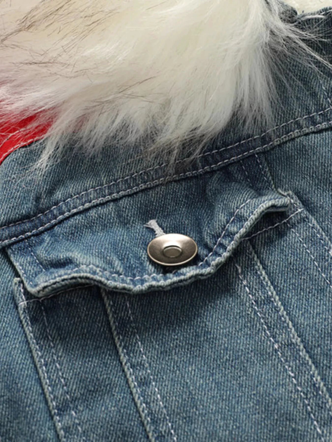 Men's Full Size Faux Fur Collar Denim Jacket Plus Size by Trendsi