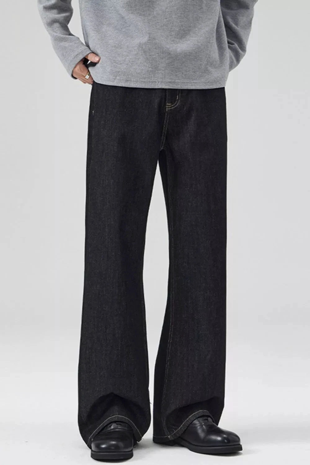 Men's Full Size Washed Wide Leg Jeans Plus Size by Trendsi