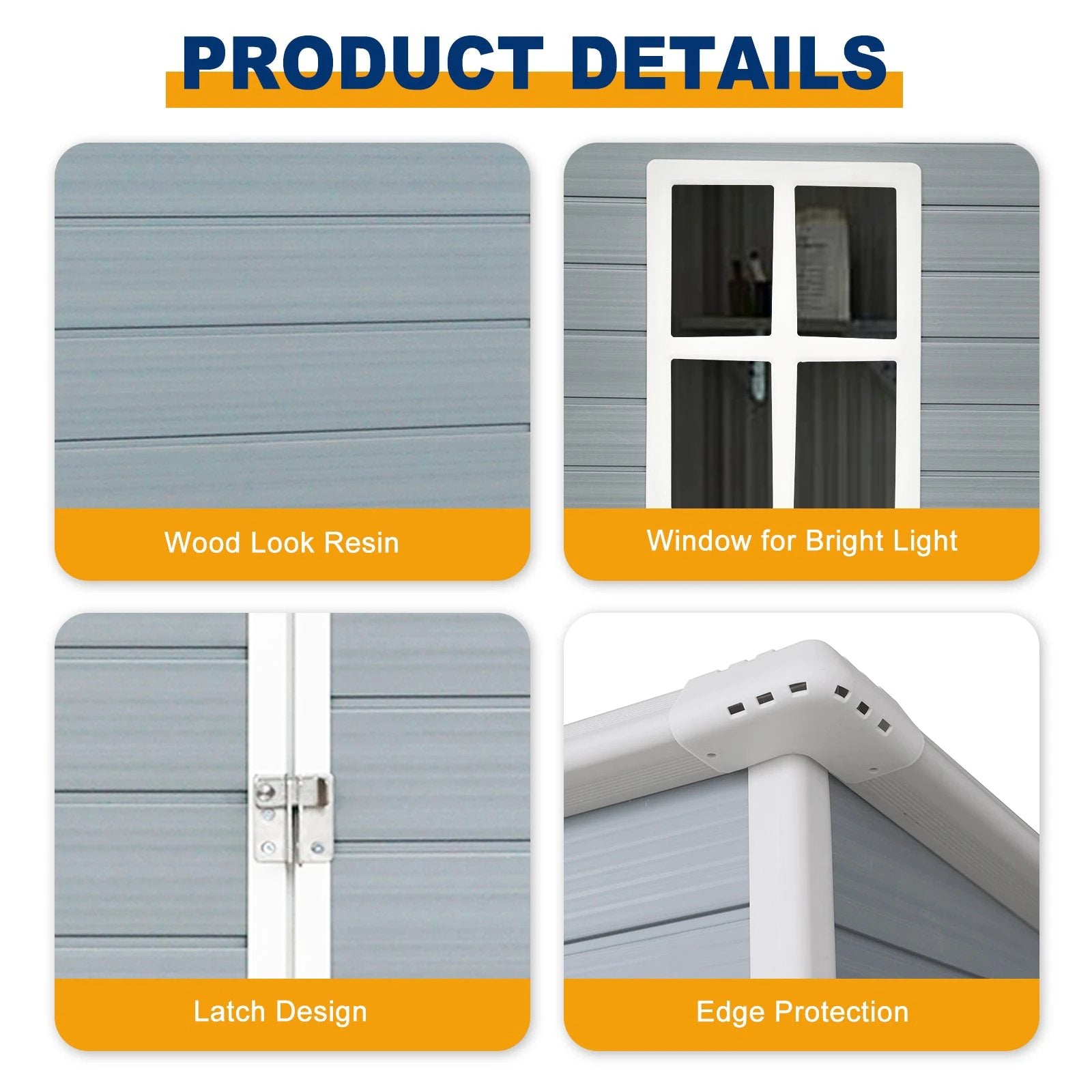 5x3ft Resin Outdoor Storage Shed Kit-Perfect to Store Patio Furniture Grey by eprolo