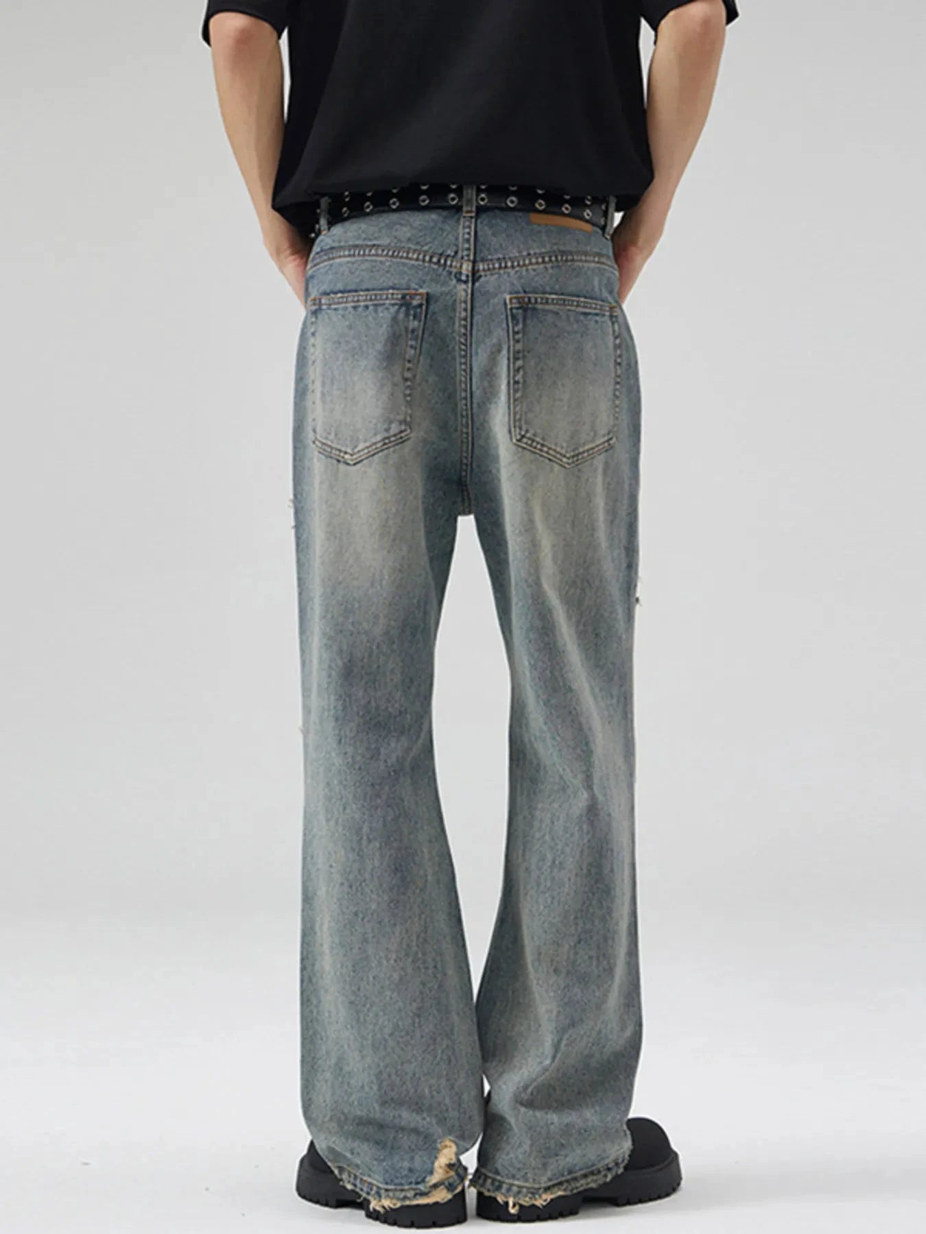 Men's Full Size Distressed Wide Leg Jeans Plus Size by Trendsi