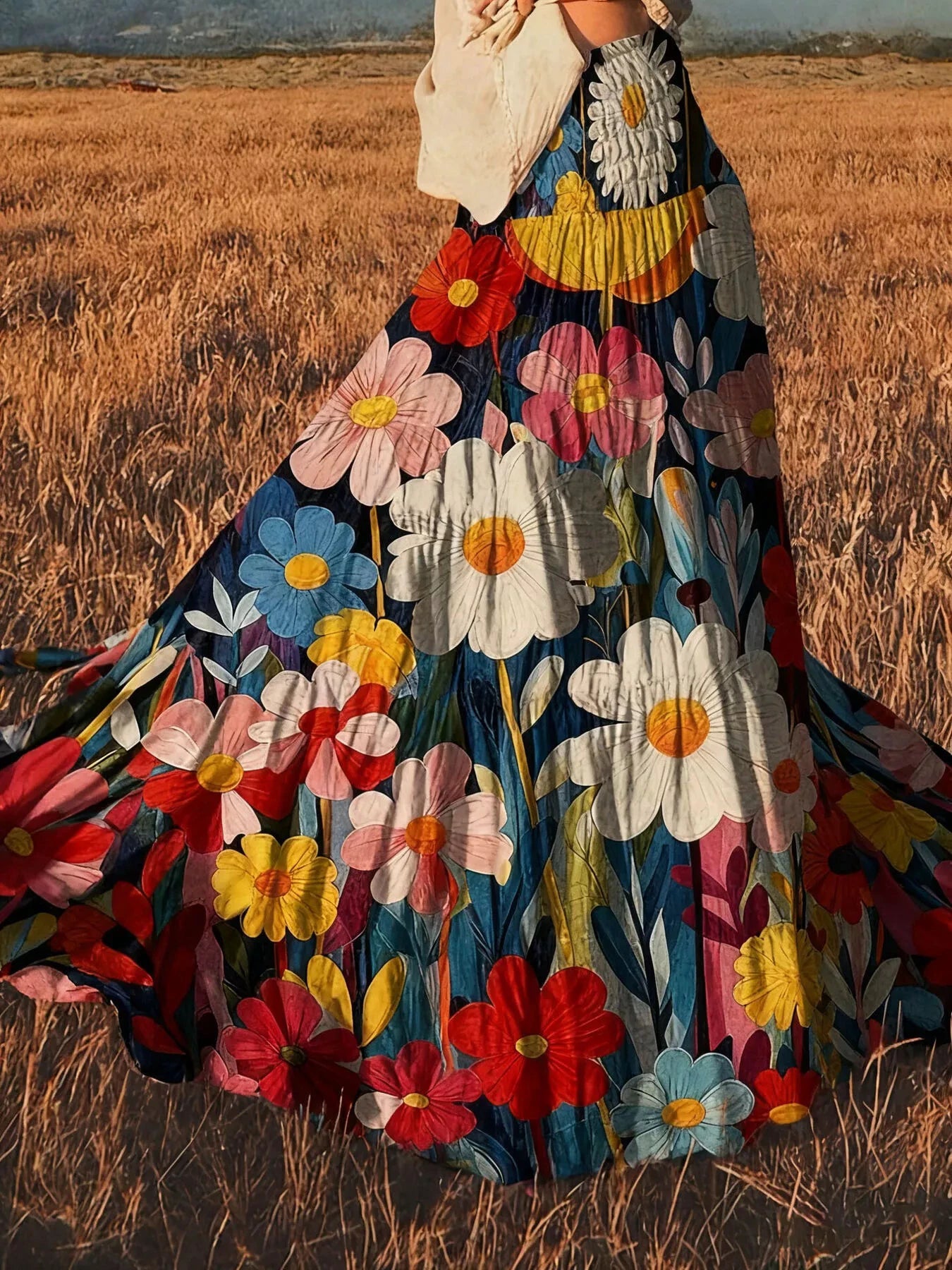 Floral Print Flowy Maxi Skirt by Trendsi