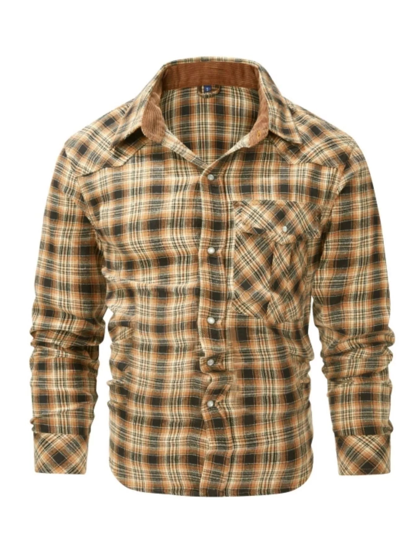 Men's Vintage Plaid Button Up Shirt by Trendsi