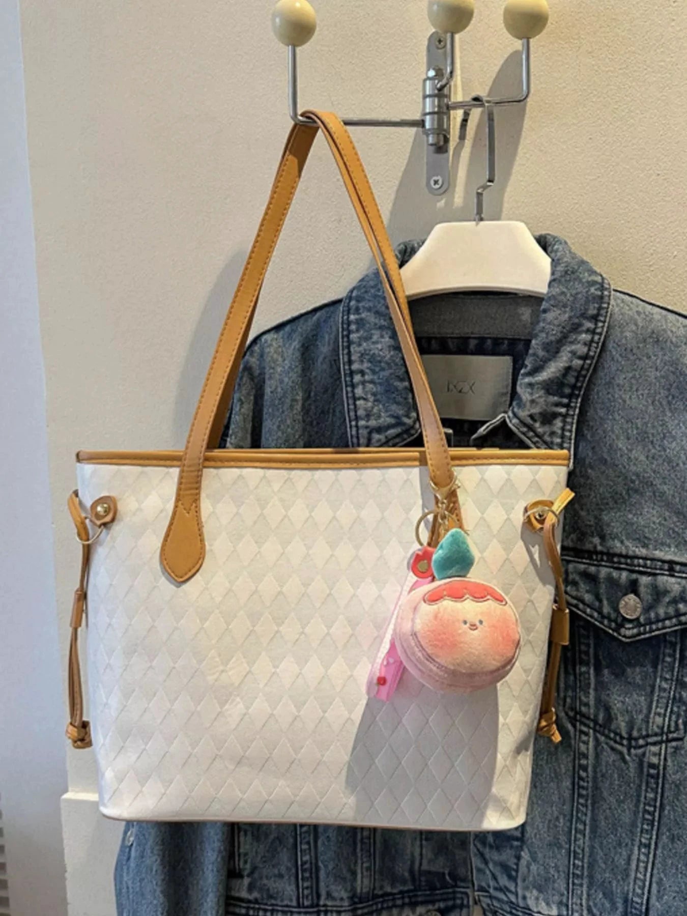 Woven Pattern Tote Bag by Trendsi