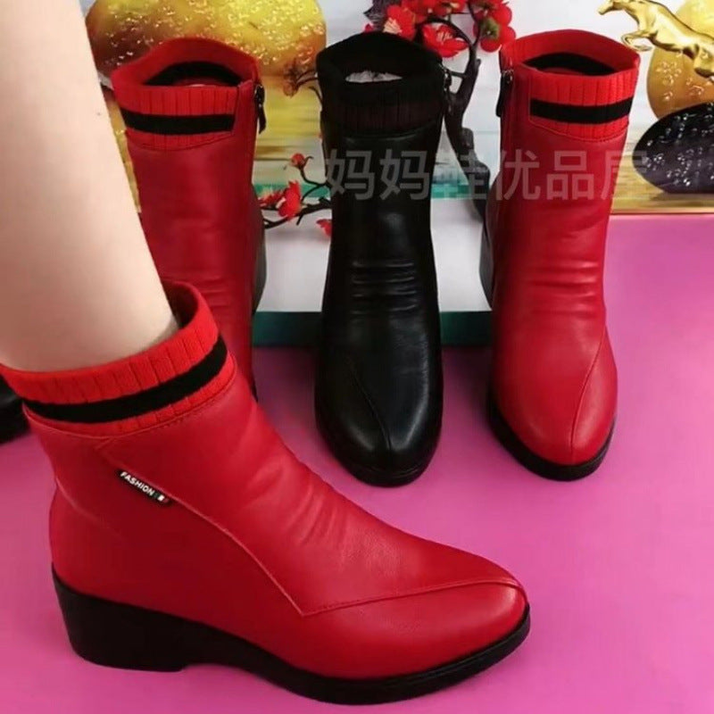 2025 Wholesale Adult Soft Leather Women's Ankle Boots