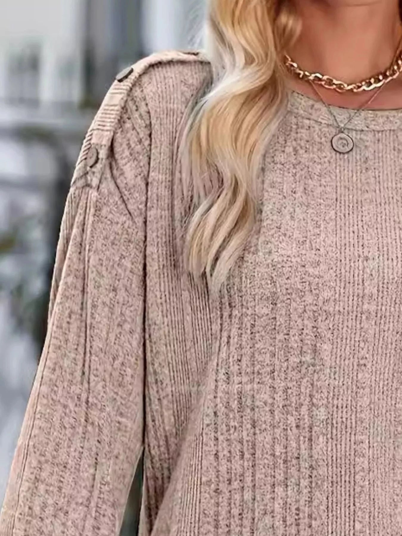 Boat Neck Ribbed Knit T-Shirt by Trendsi