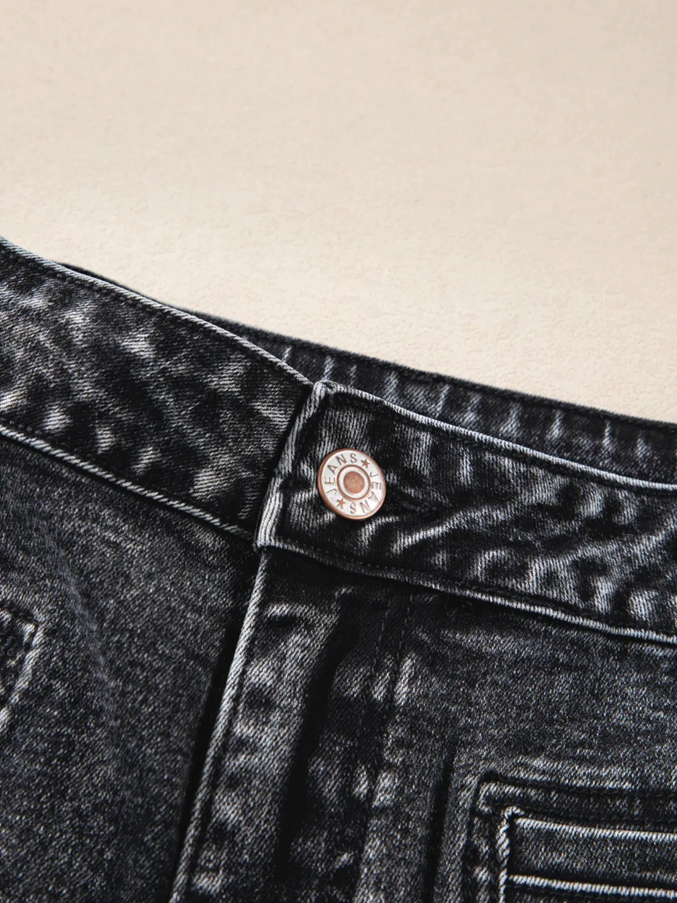 High-Waisted Wide Leg Washed Jeans by Trendsi