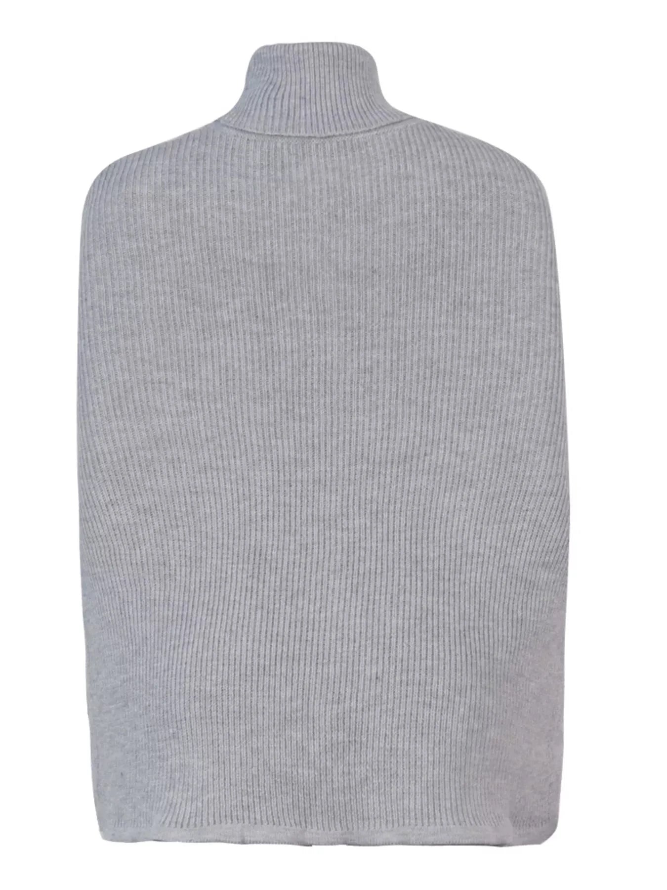 Chunky Cable Knit Turtleneck Poncho Cover Up by Trendsi