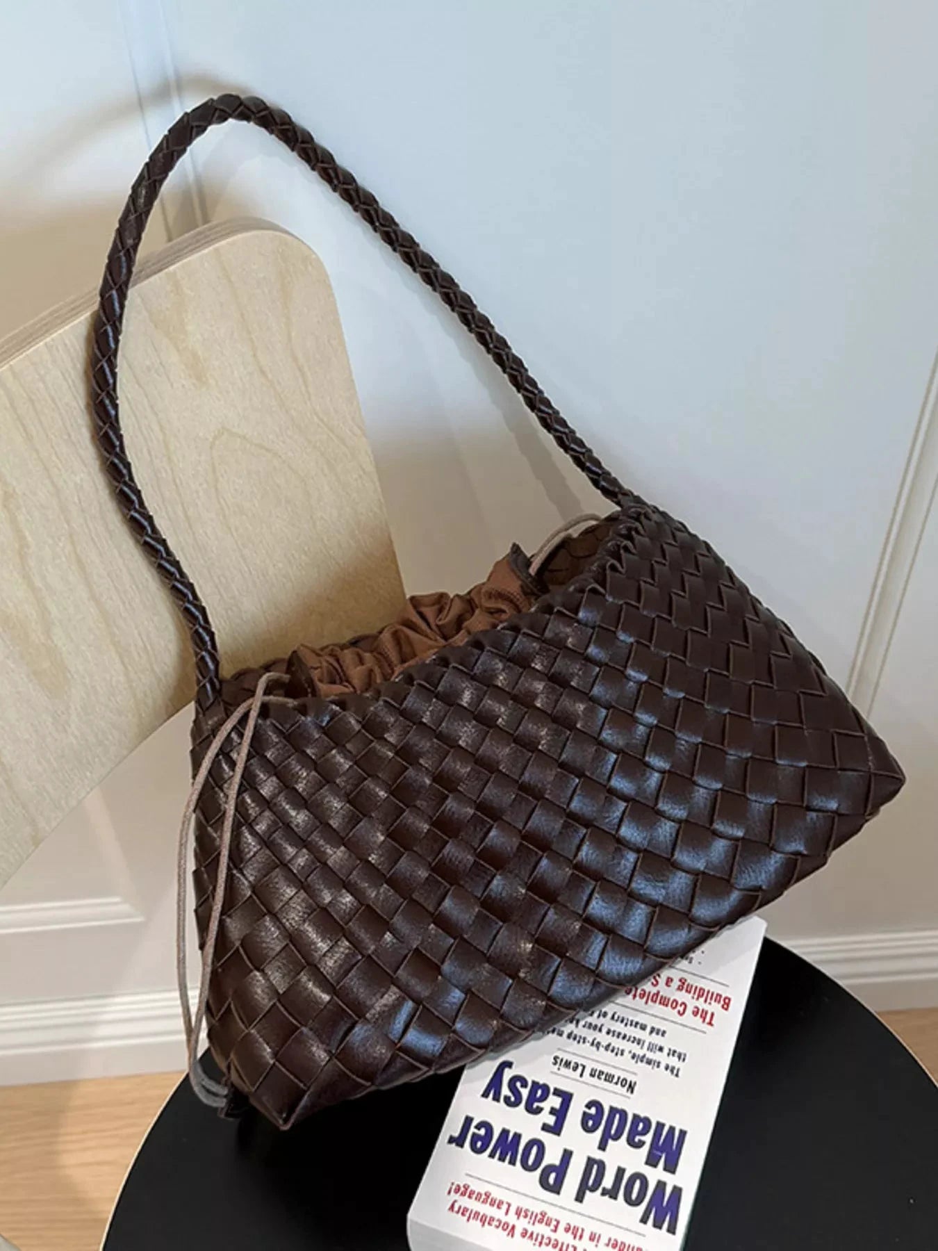 Drawstring Woven Shoulder Bag by Trendsi