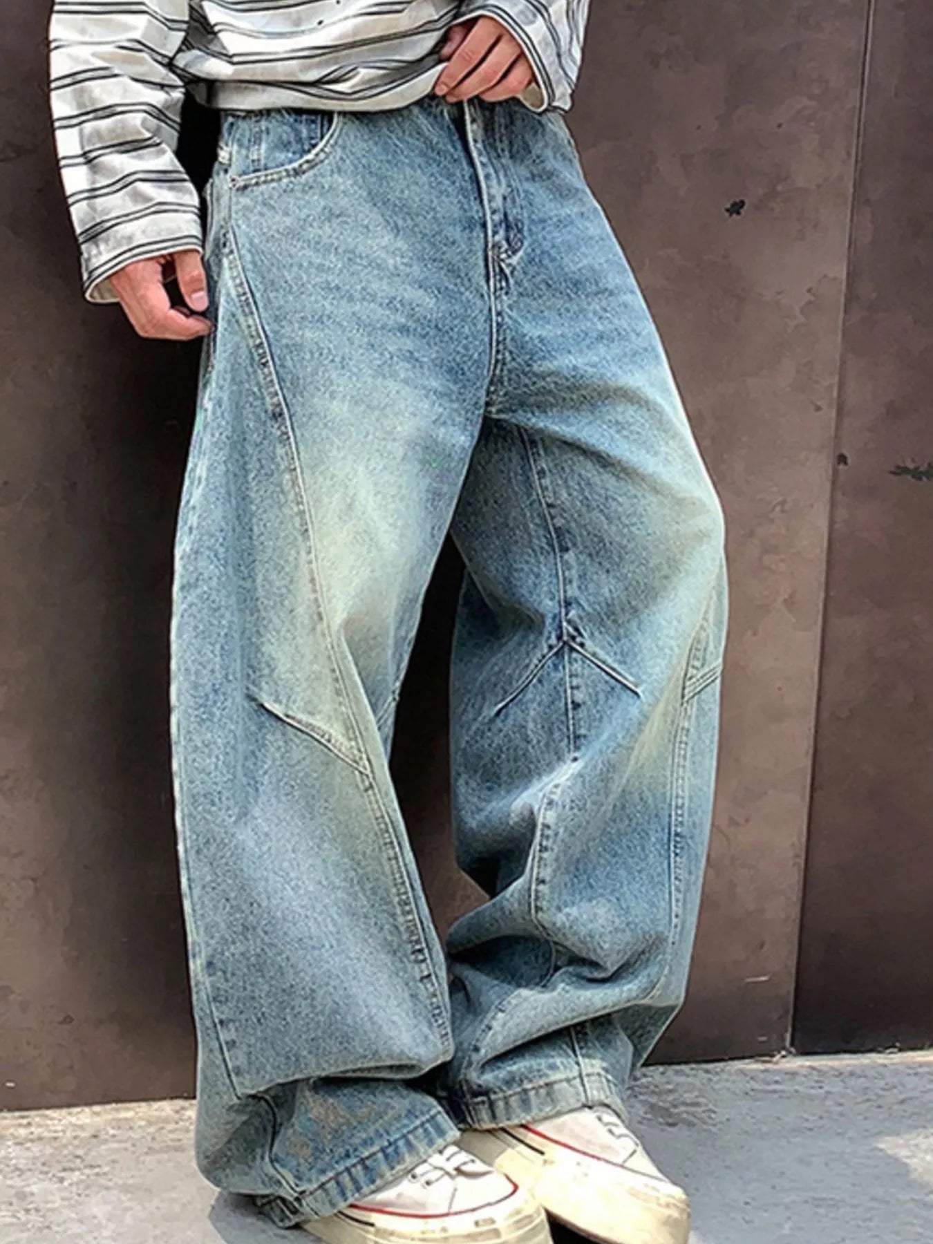 Men's Full Size Wide Leg Jeans Plus Size by Trendsi