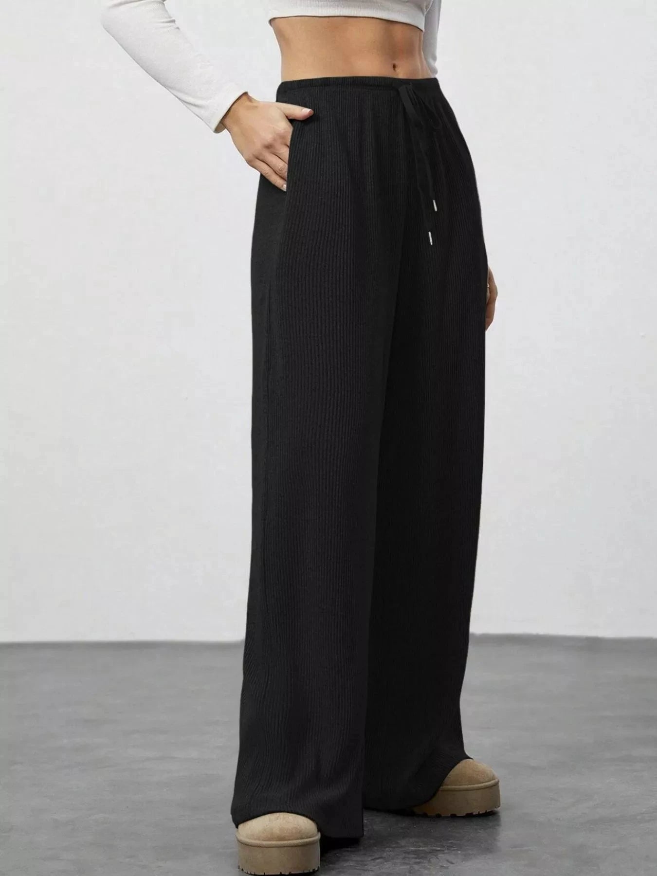 Relaxed Fit Drawstring Pants by Trendsi