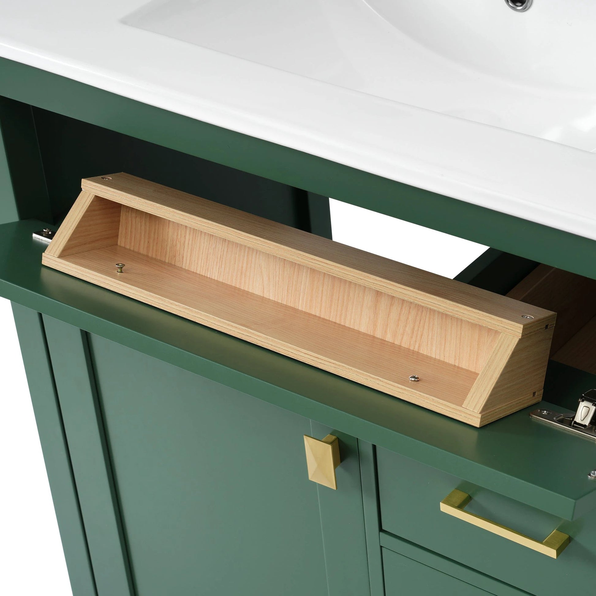 30-Inch Green Bathroom Vanity with Ceramic Sink and Ample Storage - Ideal Choice for Small Bathrooms by eprolo