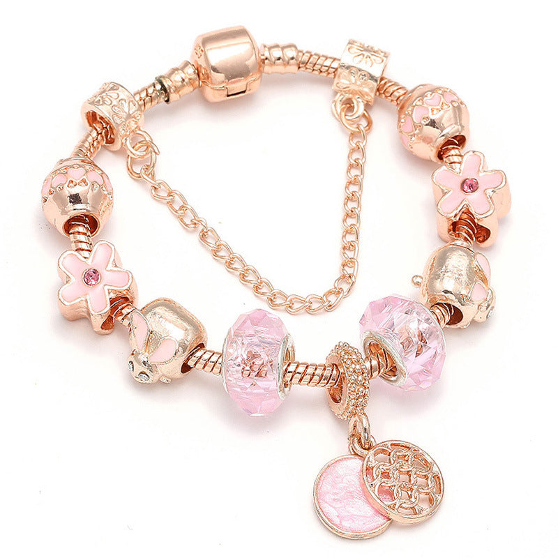 Bracelet géométrique en or rose Fashion Love pour femme