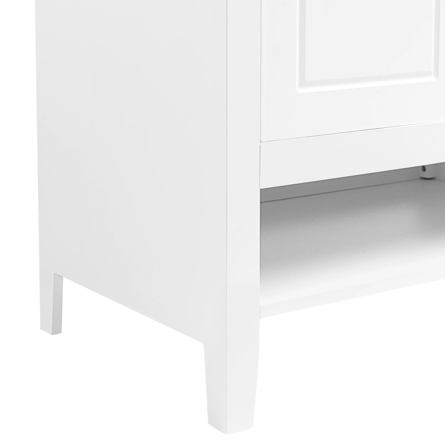 30" Bathroom Vanity with Sink Multi-functional Bathroom Cabinet with Doors and Drawers Solid Frame and MDF Board, White by eprolo