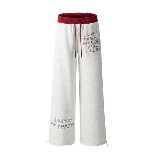 Color Blocked Waist and Fake Two Loose Pants by eprolo