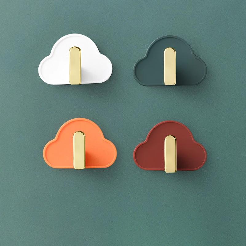 Light Luxury Paste Cloud Sticky Hook Strong Viscose Punch-Free Hook Wall Hanging Traceless Hook Key Hook 4pcs by eprolo