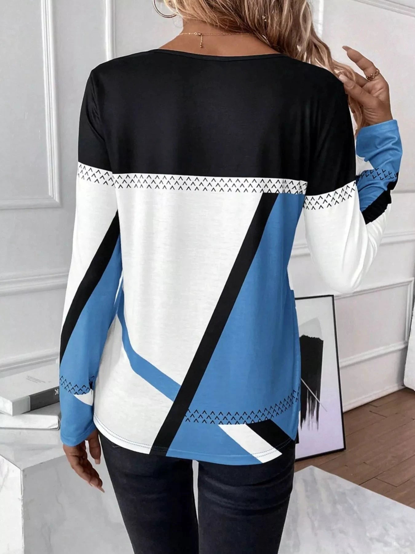 Color Block Long Sleeve T-Shirt by Trendsi
