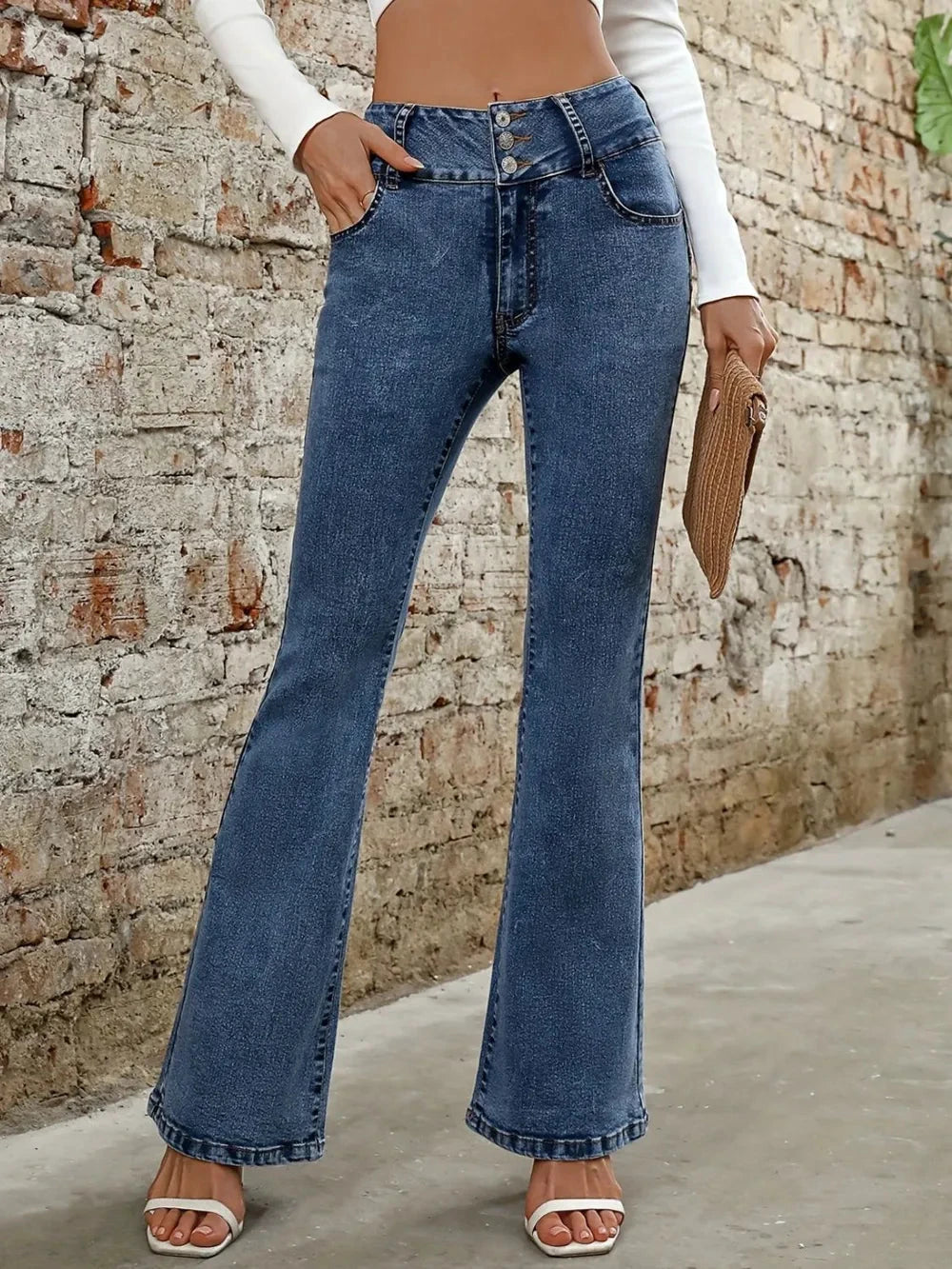 Bootcut Jeans with Pockets by Trendsi