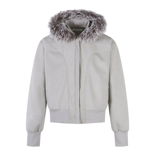 Retro Design Fur Collar Jacket With Cotton Clip by eprolo