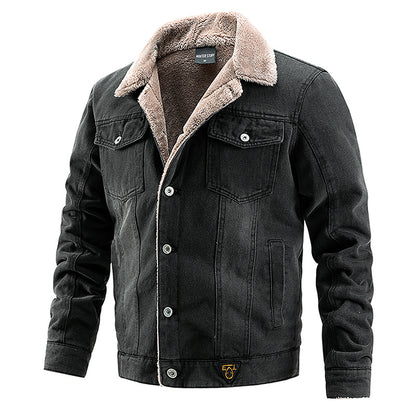 Denim jacket With Plush and Thick coat for Men's