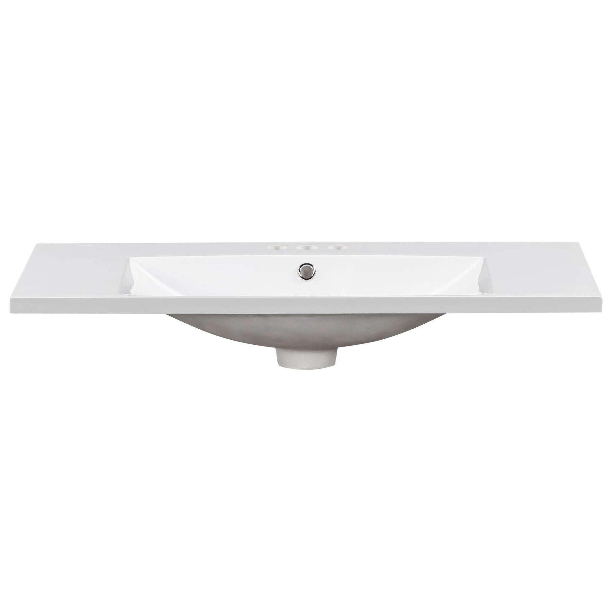 36" Single Bathroom Basin Sink, Vanity Top Only, 3-Faucet Holes, Resin by eprolo