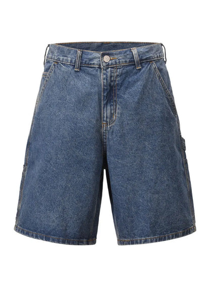 Bermudas en denim délavé pour hommes
