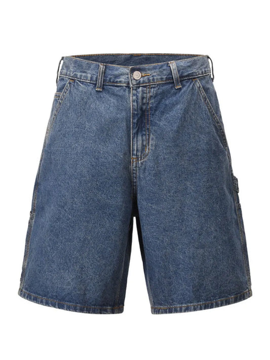 Bermudas en denim délavé pour hommes