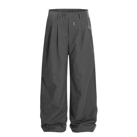 Solid color pleated casual pants by eprolo