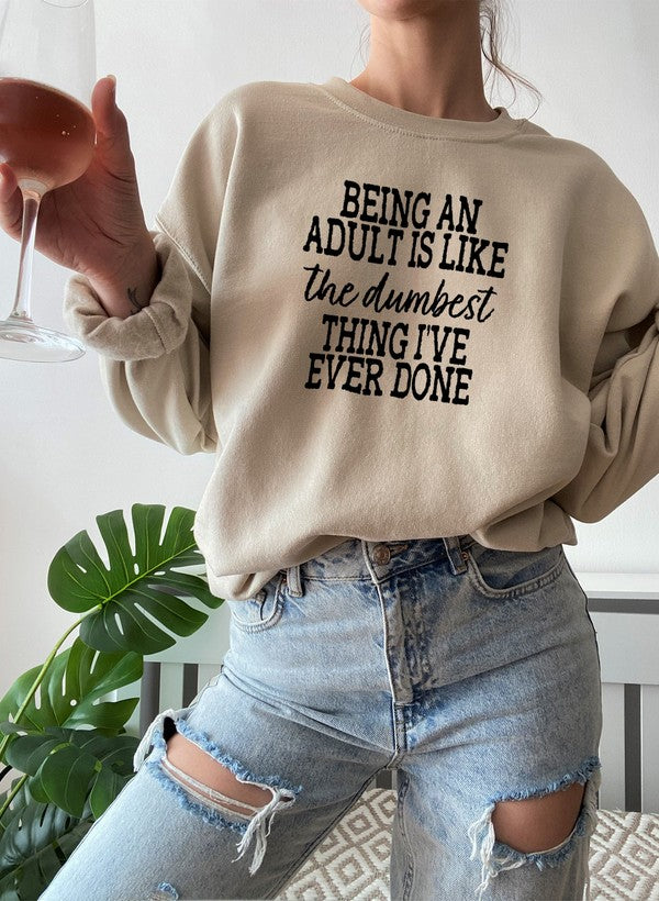 Adulting Is The Dumbest Thing Ive Ever Done USA Made Soft Fleece Hoodie-1