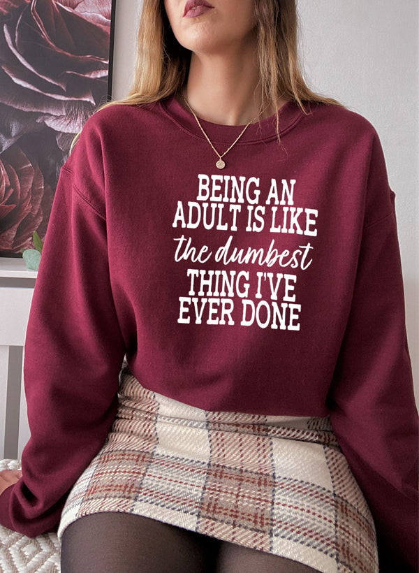 Adulting Is The Dumbest Thing Ive Ever Done USA Made Soft Fleece Hoodie-2