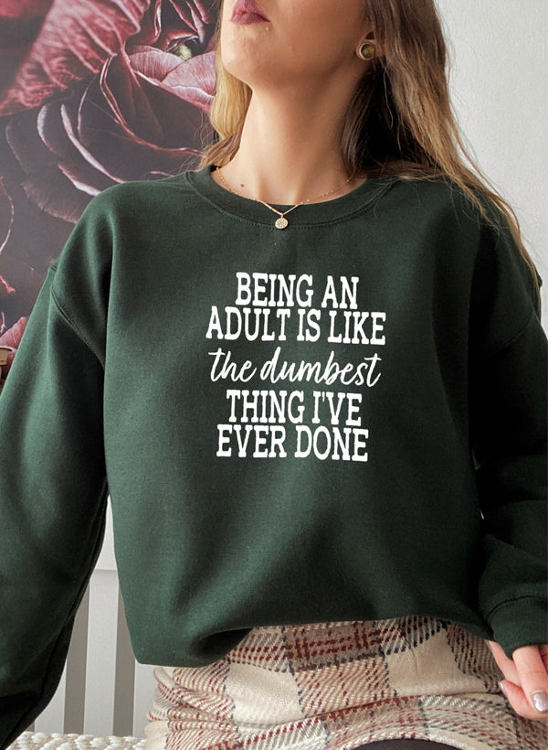 Adulting Is The Dumbest Thing Ive Ever Done USA Made Soft Fleece Hoodie-0