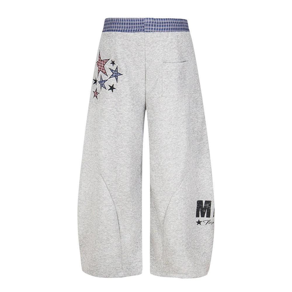 Letter Printed Curved Knife Casual Pants by eprolo