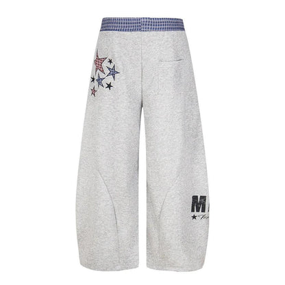 Letter Printed Curved Knife Casual Pants by eprolo